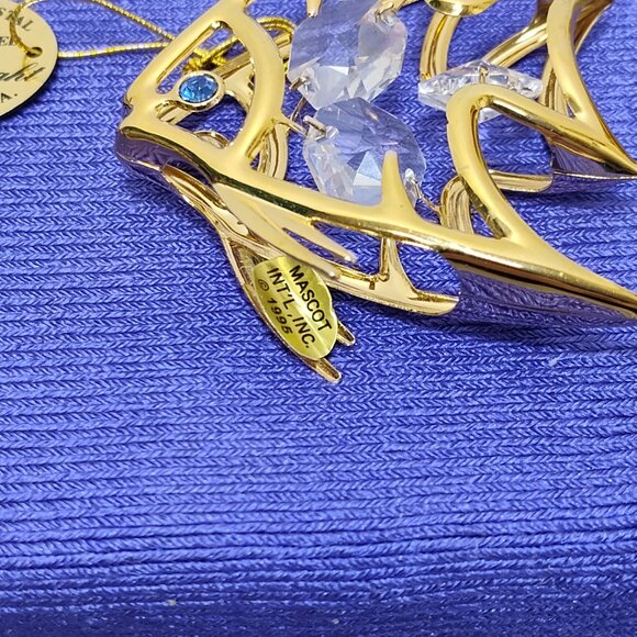Crystal Delight 24K Gold Plated Angel Fish Suncatcher Austrian Crystals USA 1995 - Picture 5 of 6